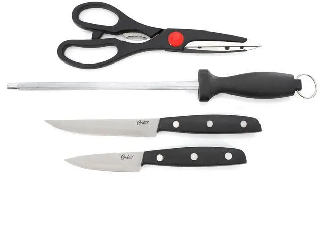 Alt view image 6 of 7 - Oster Riggins 14 Piece Stainless Steel Cutlery Set with Hardwood Storage Block in Black