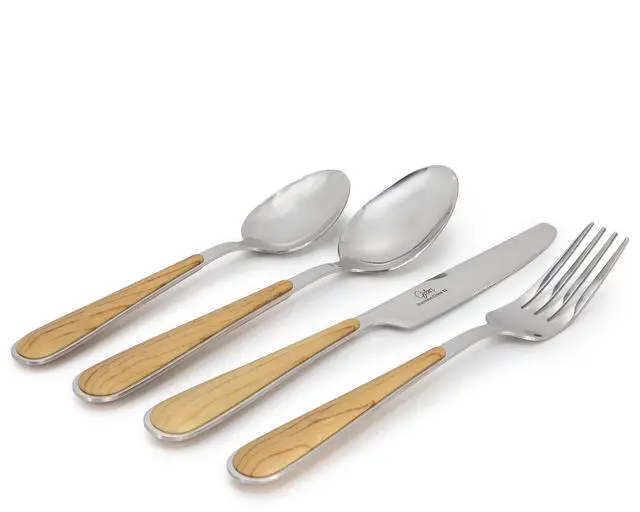 Alt view image 2 of 7 - Gibson Home 16 Piece Langhorne Stainless Steel Flatware Set in Brown and Silver