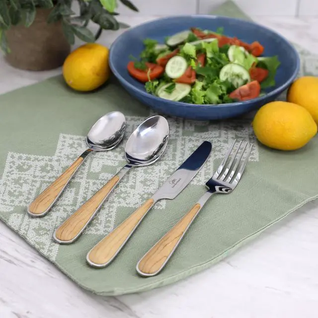 Alt view image 7 of 7 - Gibson Home 16 Piece Langhorne Stainless Steel Flatware Set in Brown and Silver