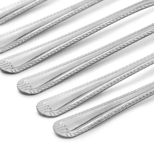 Alt view image 3 of 5 - Gibson Home Tustin 6 Piece Stainless Steel Dinner Fork Flatware Set in Silver