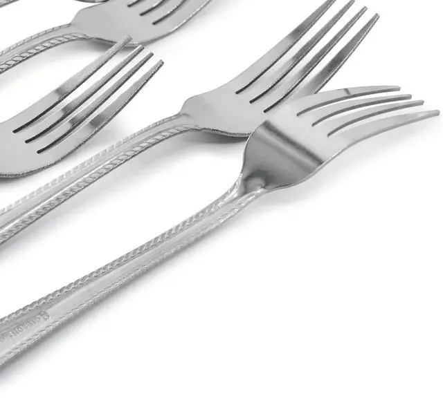 Alt view image 4 of 5 - Gibson Home Tustin 6 Piece Stainless Steel Dinner Fork Flatware Set in Silver