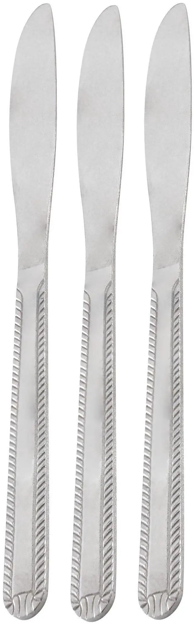 Main image of Gibson Home Tustin 3 Piece Stainless Steel Dinner Knife Flatware Set in Silver