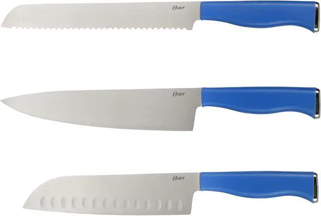 Alt view image 2 of 8 - Oster Langmore 15 Piece Stainless Steel Blade Cutlery Set in Dark Blue