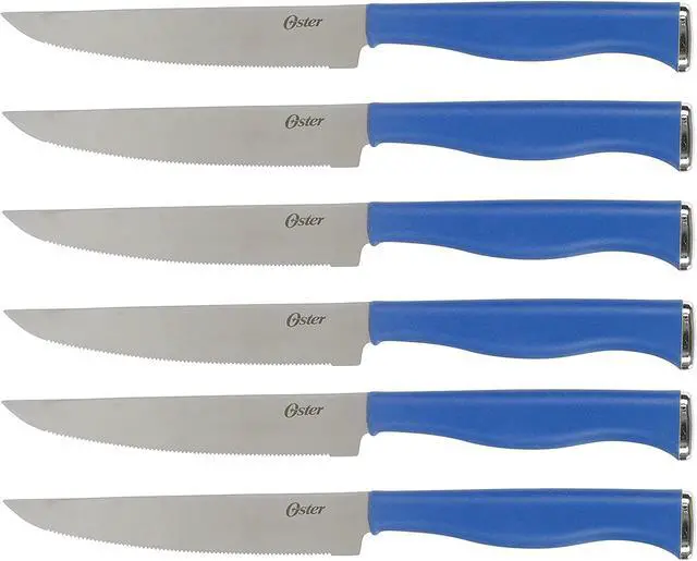 Alt view image 4 of 8 - Oster Langmore 15 Piece Stainless Steel Blade Cutlery Set in Dark Blue