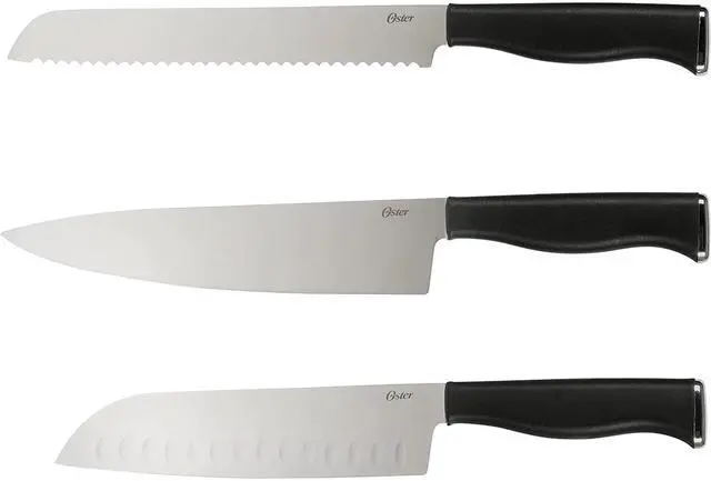 Alt view image 2 of 8 - Oster Langmore 15 Piece Stainless Steel Blade Cutlery Set in Black