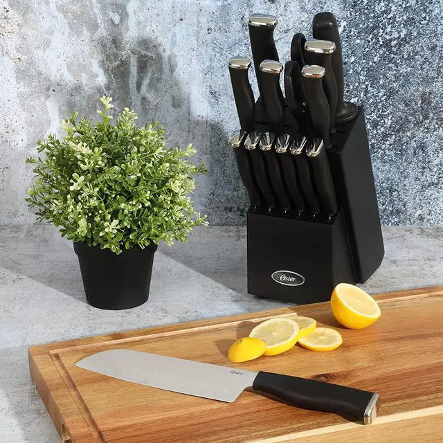 Alt view image 6 of 8 - Oster Langmore 15 Piece Stainless Steel Blade Cutlery Set in Black