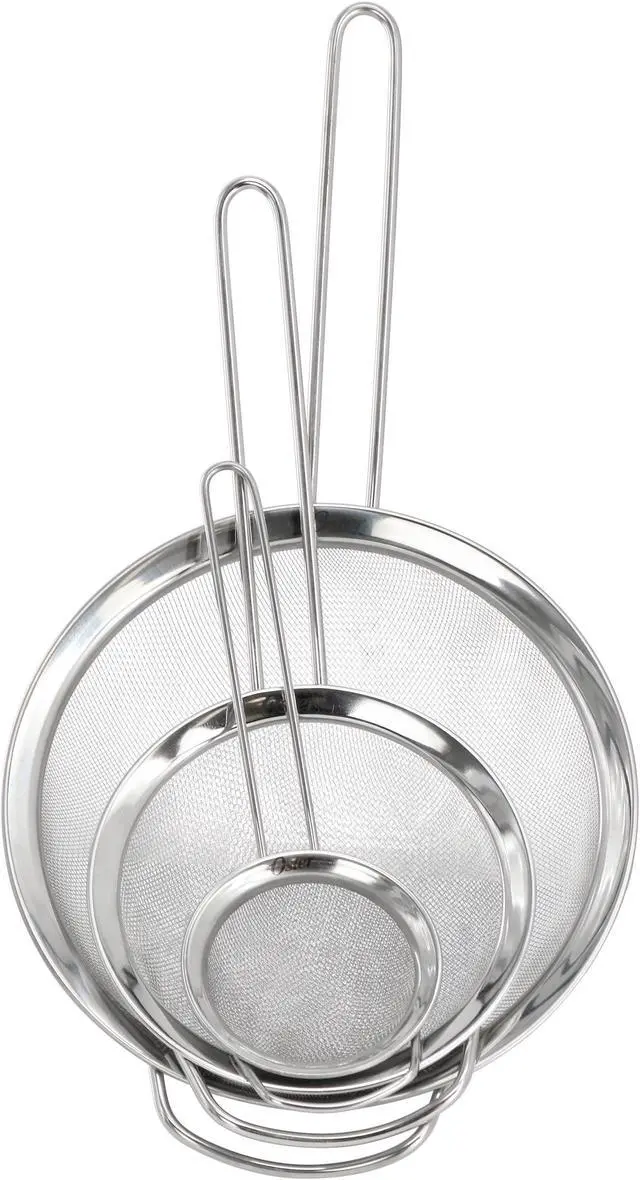 Main image of Oster Baldwyn 3 Piece Stainless Steel Mesh Strainer Set in Silver