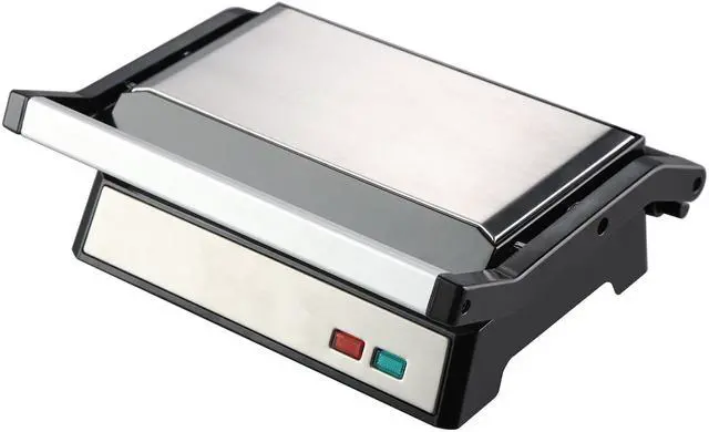 Alt view image 4 of 7 - MegaChef Electric Dual Plate Non-Stick Panini Grill Contact Press with Drip Tray