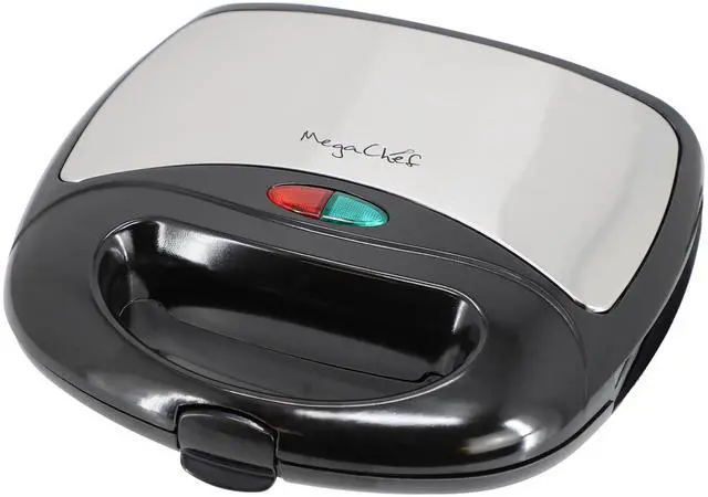 Alt view image 2 of 7 - MegaChef Electric Compact Aluminum Nonstick Sandwich Maker in Black