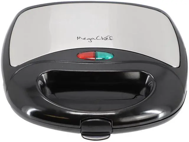 Alt view image 3 of 7 - MegaChef Electric Compact Aluminum Nonstick Sandwich Maker in Black