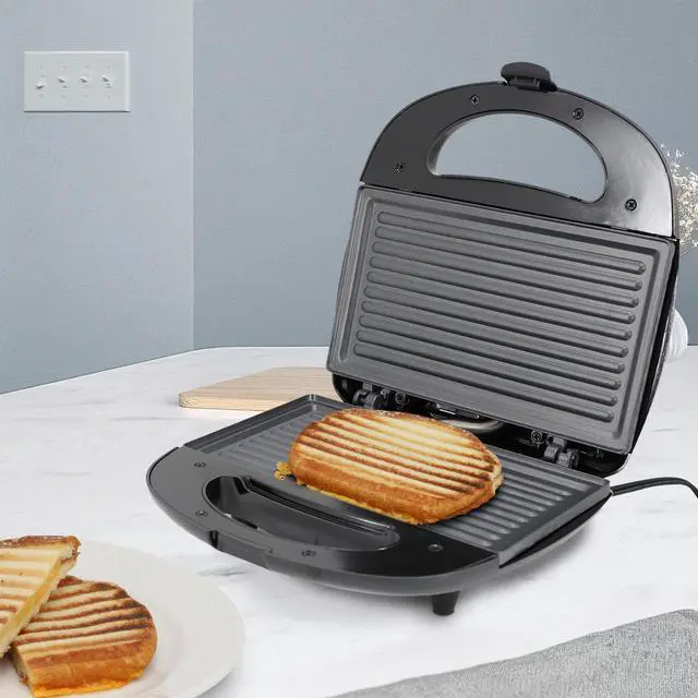 Alt view image 7 of 7 - MegaChef Electric Compact Aluminum Nonstick Sandwich Maker in Black