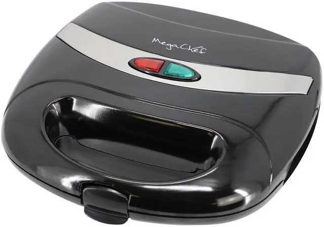 Alt view image 2 of 7 - MegaChef Electric Compact Aluminum Nonstick Sandwich Maker in Black