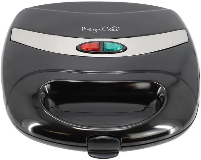 Alt view image 3 of 7 - MegaChef Electric Compact Aluminum Nonstick Sandwich Maker in Black