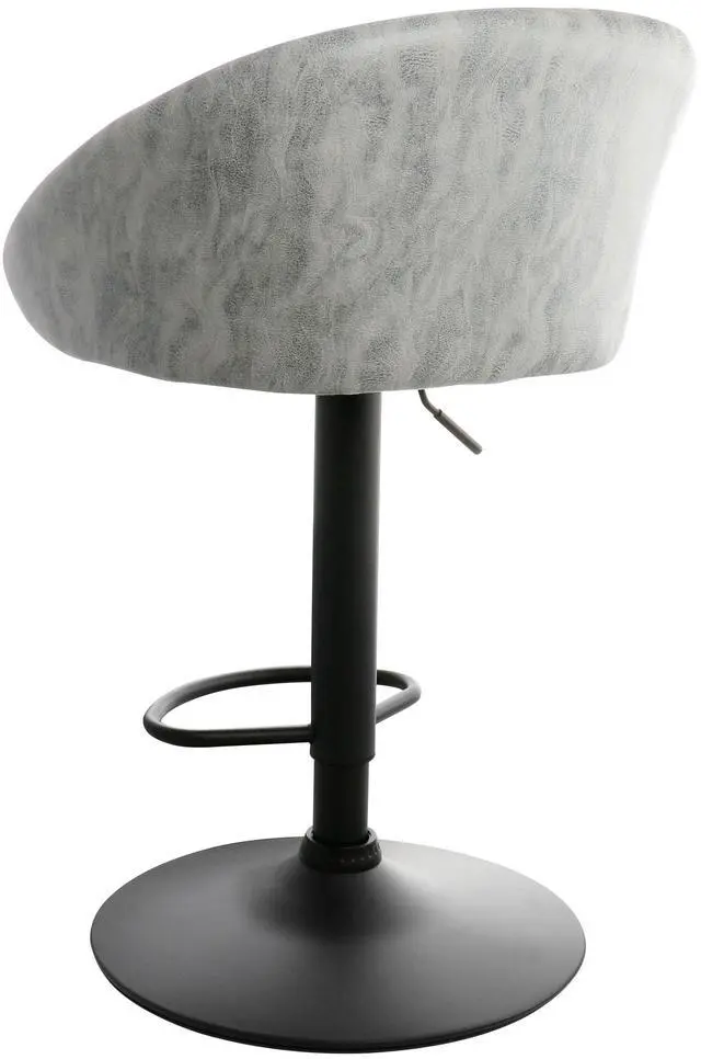 Alt view image 3 of 8 - Elama 2 Piece Cloth Adjustable Bar Stool Set in Gray with Black Base