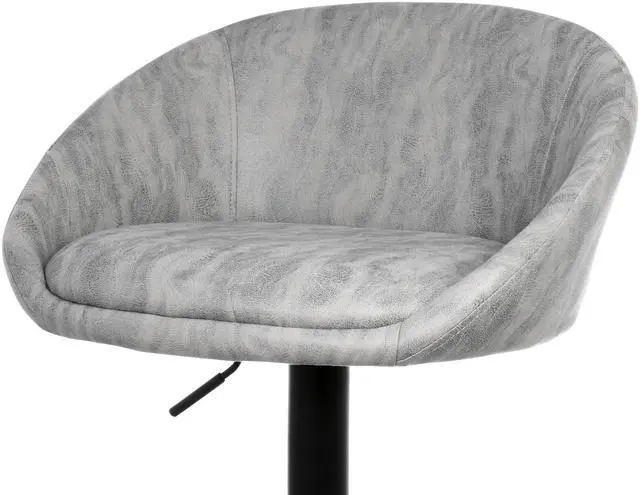 Alt view image 4 of 8 - Elama 2 Piece Cloth Adjustable Bar Stool Set in Gray with Black Base