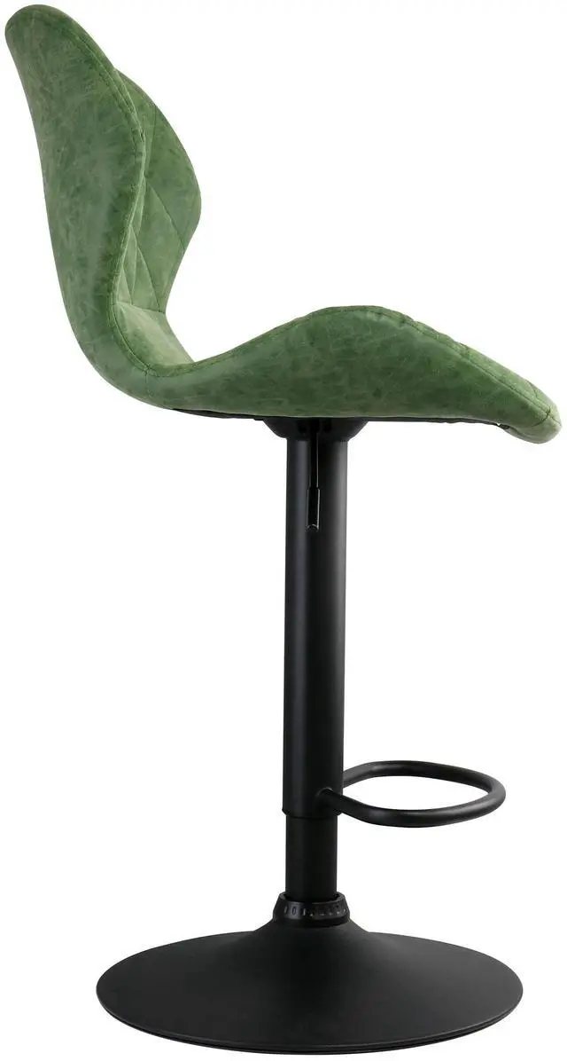 Alt view image 2 of 8 - Elama Vintage Faux Leather Adjustable Bar Stool in Green with Black Base