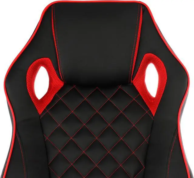 Alt view image 5 of 6 - Elama High Back Adjustable Faux Leather Office Chair in Black and Red Trim