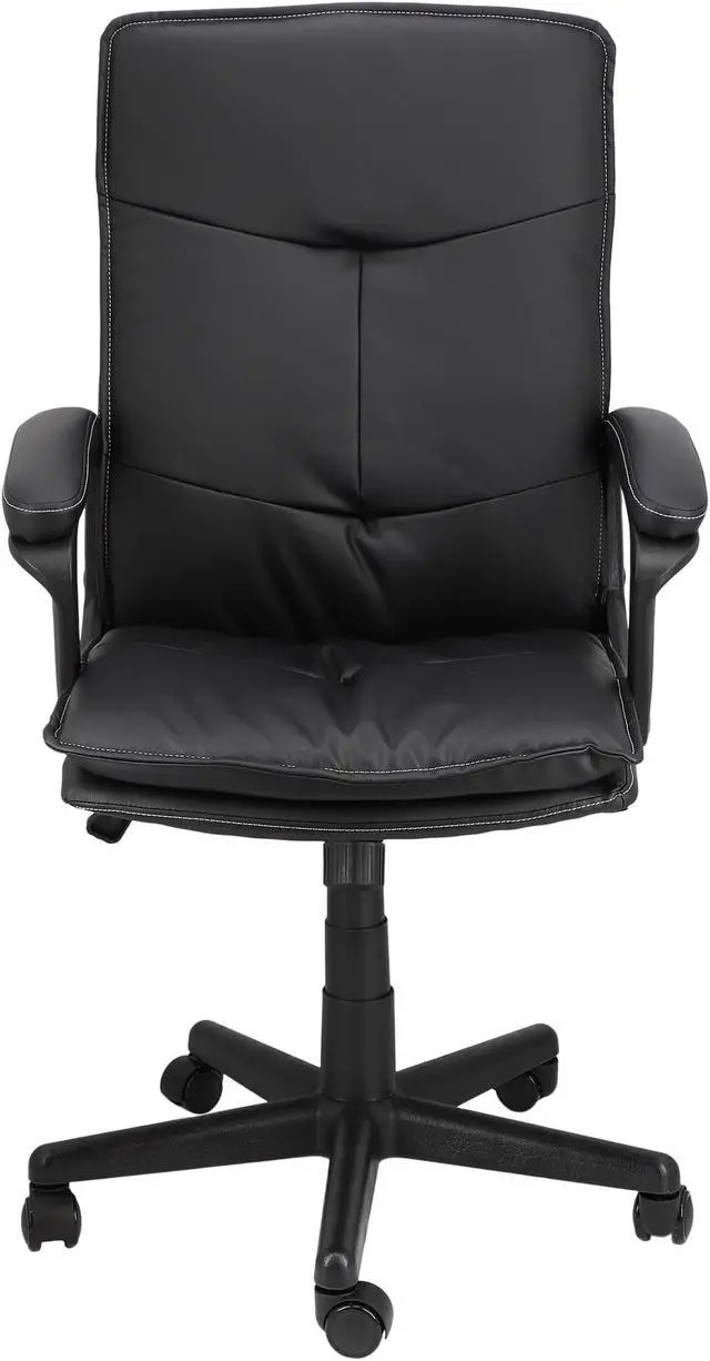 Alt view image 2 of 9 - Elama High Back Tufted Faux Leather Adjustable Office Chair in Black