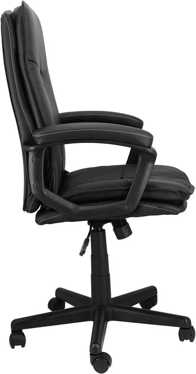 Alt view image 3 of 9 - Elama High Back Tufted Faux Leather Adjustable Office Chair in Black