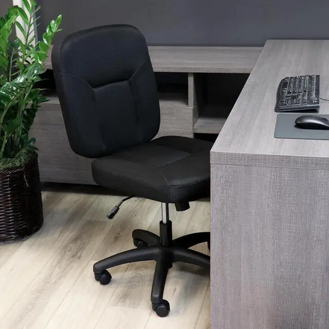Alt view image 6 of 6 - Elama Mid Back Adjustable Fabric Office Chair in Black