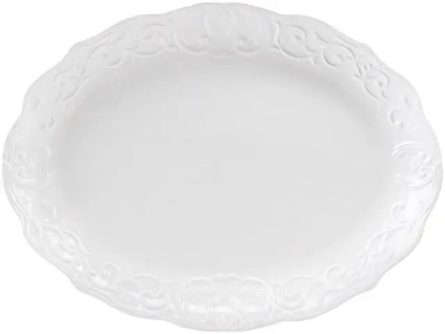 Main image of Gibson Home Bountiful Joy 18.75 x 14 Inch Durastone Oval Platter in White