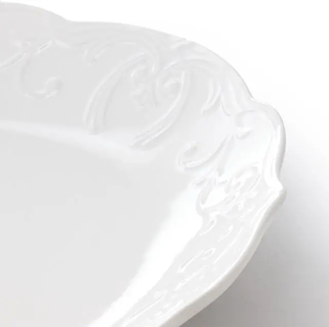 Alt view image 4 of 6 - Gibson Home Bountiful Joy 18.75 x 14 Inch Durastone Oval Platter in White