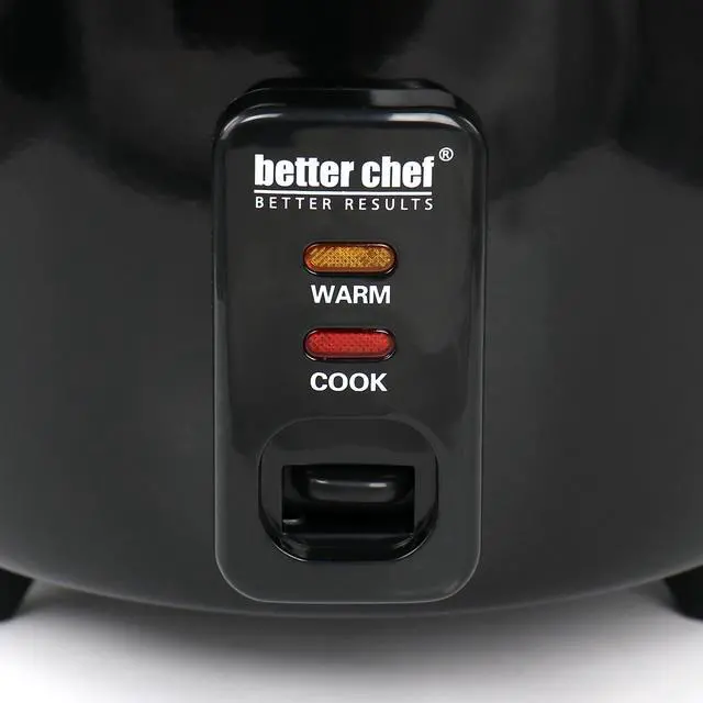 Alt view image 3 of 4 - Better Chef 8 Cup Automatic Rice Cooker in Black With Rice Paddle and Measuring Cup
