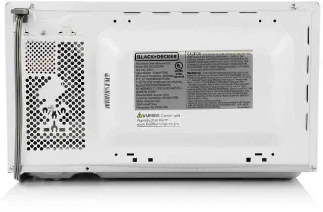 Alt view image 5 of 7 - Black and Decker 0.7 Cu Ft 700 Watt LED Digital Microwave Oven in White with Child Safety Lock