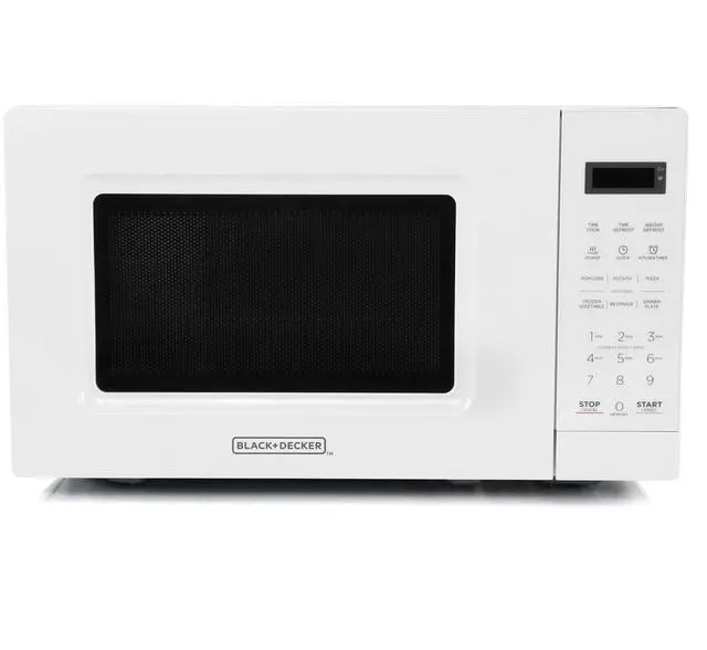 Alt view image 6 of 7 - Black and Decker 0.7 Cu Ft 700 Watt LED Digital Microwave Oven in White with Child Safety Lock