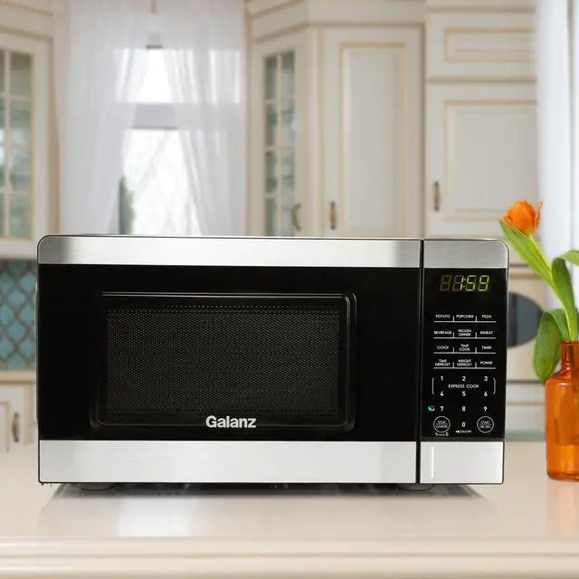 Alt view image 7 of 7 - Galanz 0.7 Cu. Ft. 700 Watt Countertop Microwave Oven in Silver