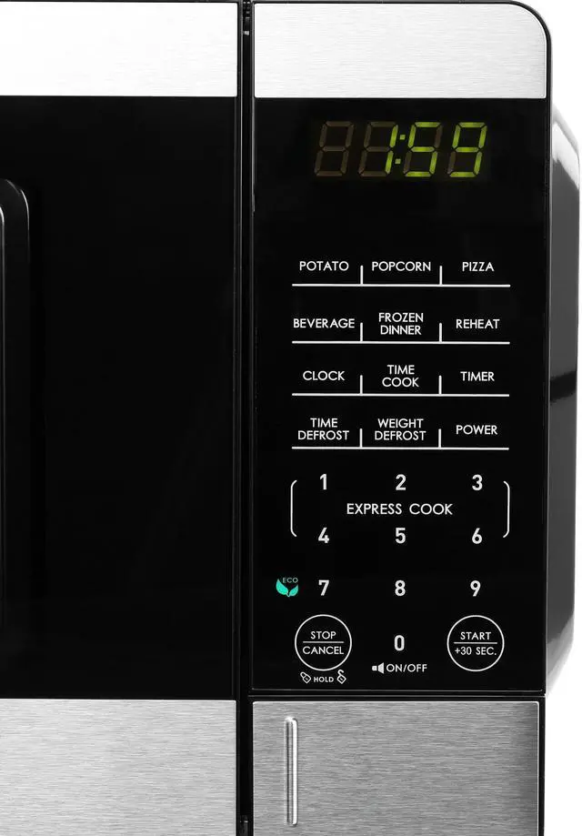 Alt view image 3 of 7 - Galanz 0.9 cu ft 900W Countertop Microwave Oven in Black with One Touch Express Cooking