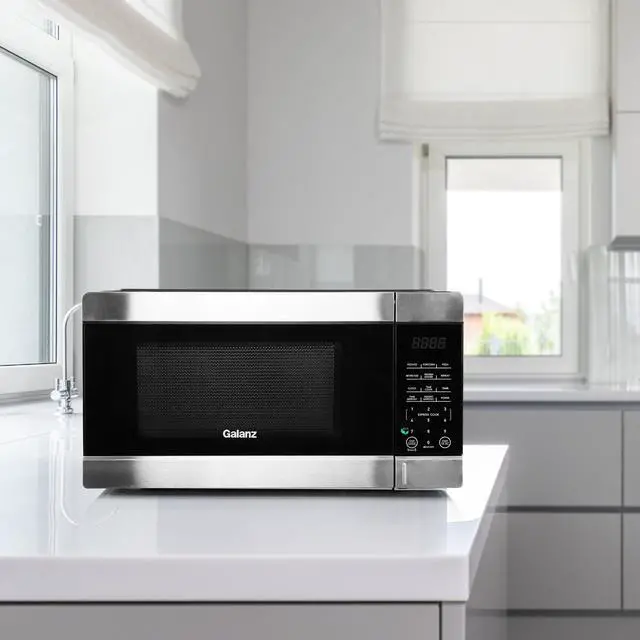 Alt view image 7 of 7 - Galanz 0.9 cu ft 900W Countertop Microwave Oven in Black with One Touch Express Cooking
