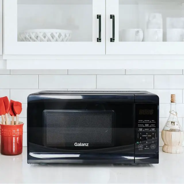 Alt view image 7 of 7 - Galanz 0.7 cu ft 700W Countertop Microwave Oven in Black with One Touch Express Cooking