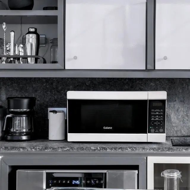 Alt view image 6 of 6 - Galanz 1.1 cu ft 1000W Countertop Microwave Oven in White with One Touch Express Cooking