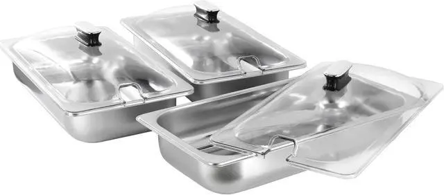 Alt view image 5 of 7 - MegaChef 3-in-1 Electric Chaffing Buffet Server and Warming Tray with Triple 2.63 Quart Trays and 8.6 Quart Baking Pan