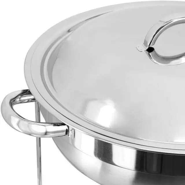 Alt view image 4 of 7 - MegaChef 3.7 Quart Round Stainless Steel Professional Chafing Dish/Food Warmer/Buffet Server Serving Trays