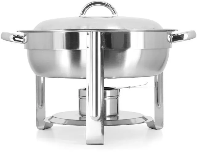 Alt view image 6 of 7 - MegaChef 3.7 Quart Round Stainless Steel Professional Chafing Dish/Food Warmer/Buffet Server Serving Trays