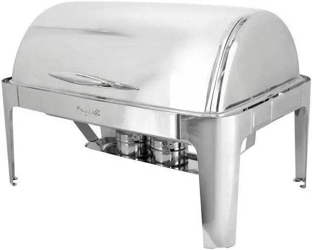 Alt view image 3 of 7 - MegaChef 9.5 Quart Oblong Roll Top Stainless Steel Professional Chafing Dish/Food Warmer/Buffet Server Serving Trays