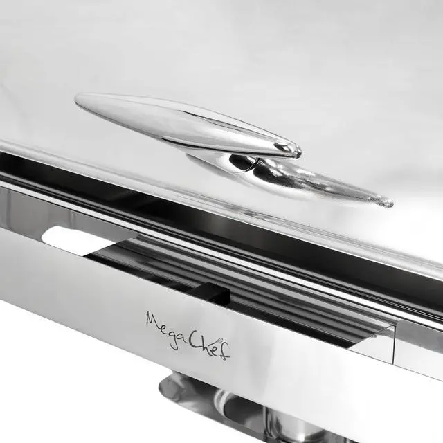 Alt view image 5 of 7 - MegaChef 9.5 Quart Oblong Roll Top Stainless Steel Professional Chafing Dish/Food Warmer/Buffet Server Serving Trays