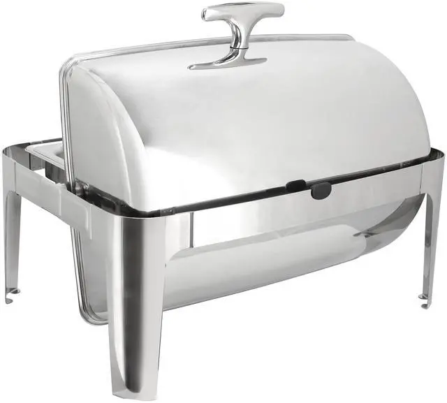 Alt view image 7 of 7 - MegaChef 9.5 Quart Oblong Roll Top Stainless Steel Professional Chafing Dish/Food Warmer/Buffet Server Serving Trays