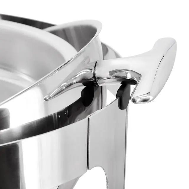 Alt view image 5 of 7 - MegaChef 6.3 Quart Round Stainless Steel Dome Roll Top Professional Chafing Dish/Food Warmer/Buffet Server Serving Dish
