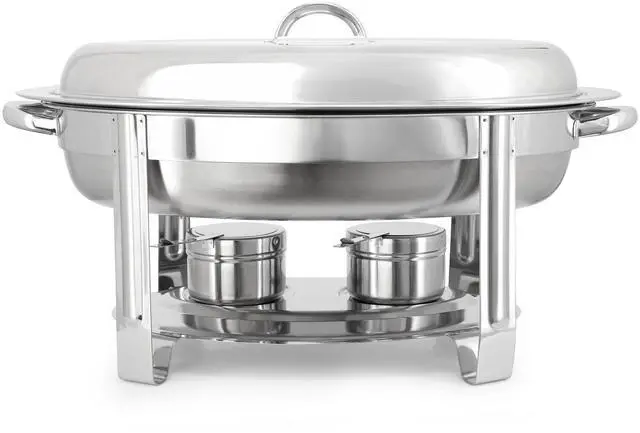 Alt view image 6 of 7 - MegaChef 5.8 Quart Stainless Steel Oval Professional Chafing Dish/Food Warmer/Buffet Server Serving Dish