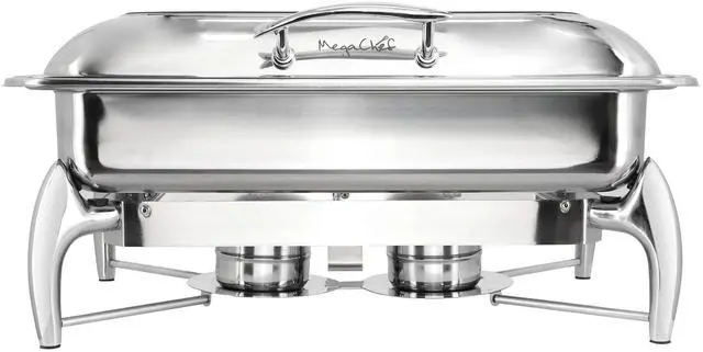 Alt view image 2 of 7 - MegaChef 9.5 Quart Stainless Steel Rectangle Professional Chafing Dish/Food Warmer/Buffet Server Serving Trays
