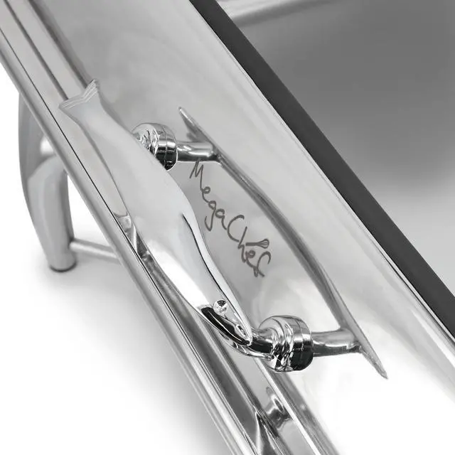 Alt view image 6 of 7 - MegaChef 9.5 Quart Stainless Steel Rectangle Professional Chafing Dish/Food Warmer/Buffet Server Serving Trays