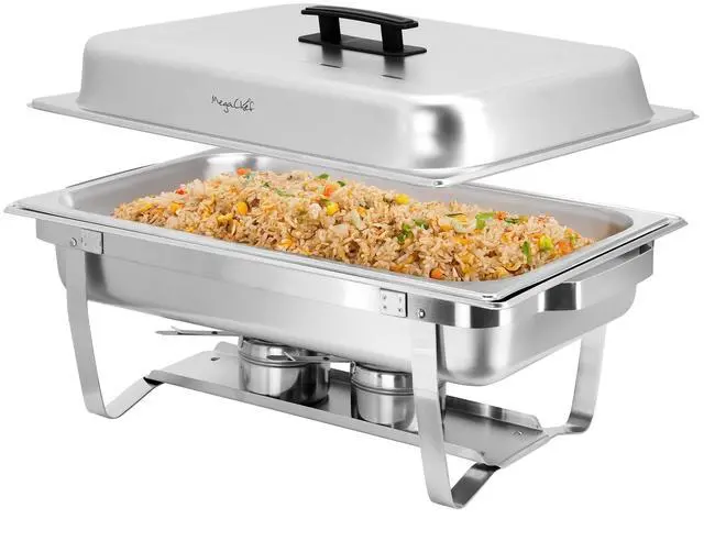 Main image of MegaChef 9.5 Quart Foldable Stainless Steel Professional Chafing Dish/Food Warmer/Buffet Server Serving Trays