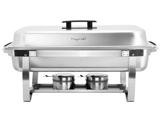 Alt view image 2 of 7 - MegaChef 9.5 Quart Foldable Stainless Steel Professional Chafing Dish/Food Warmer/Buffet Server Serving Trays