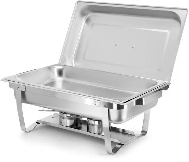 Alt view image 3 of 7 - MegaChef 9.5 Quart Foldable Stainless Steel Professional Chafing Dish/Food Warmer/Buffet Server Serving Trays