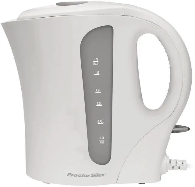 Main image of Proctor Silex 1.7 Liter Plastic Durable Electric Kettle in White