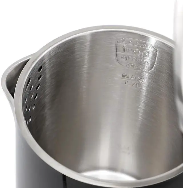 Alt view image 5 of 6 - MegaChef 1.7 Liter Double Wall Stainless Steel Electric Tea Kettle in Black
