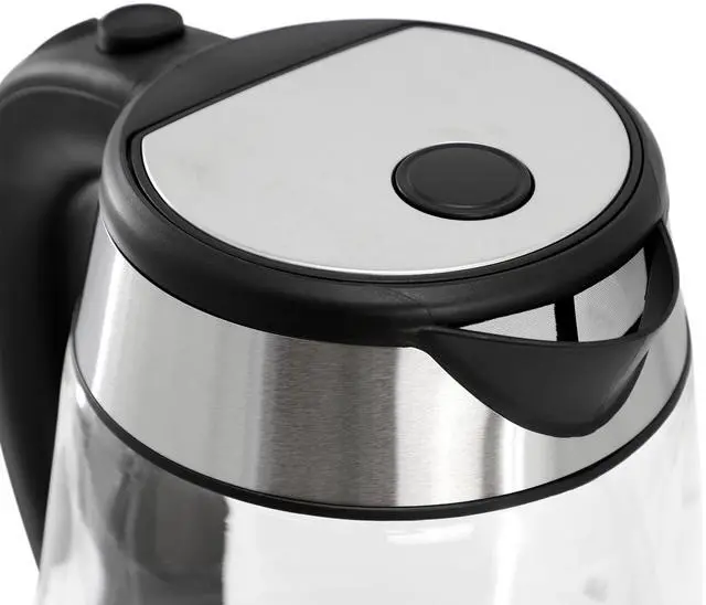 Alt view image 4 of 6 - MegaChef 1.7 Liter Glass and Stainless Steel Electric Tea Kettle in Silver